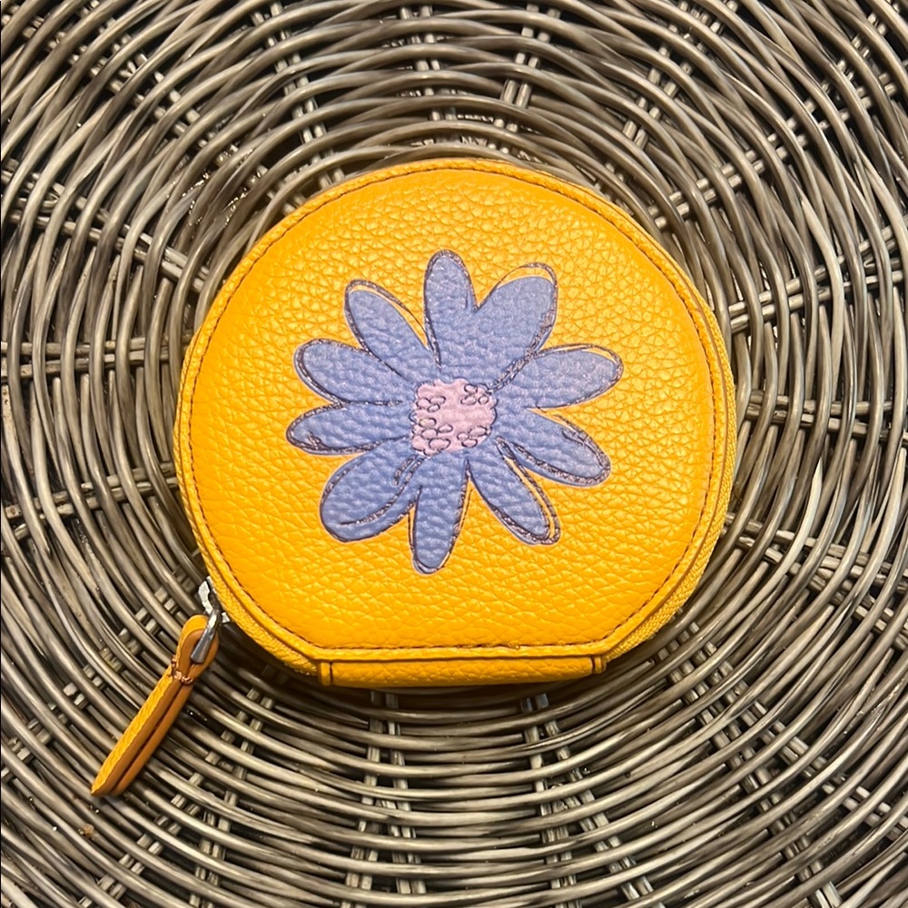 Vera Bradley Leather Coin Purse with Purple Flower